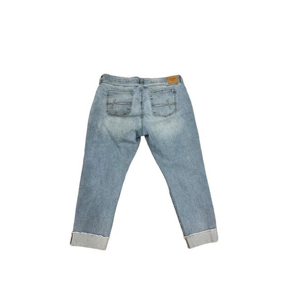 Denizen From Levi's Boyfriend Cropped Distressed Jean Sz 16 Women - Picture 5 of 10